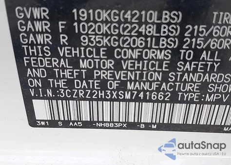 2025 Honda Hr-V Awd Lx из США, поврежденный, VIN 3CZRZ2H3XSM741662